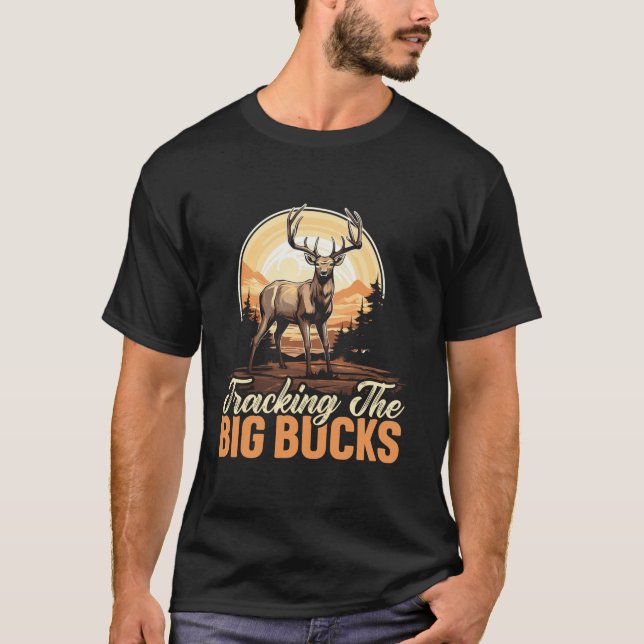 Camiseta Mule Deer Hunter Animal Hunt Rifle Caça Longa Sl (Frente)