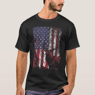 Camiseta Mule Deer Hunter Bowhuning Patriotism American Bo
