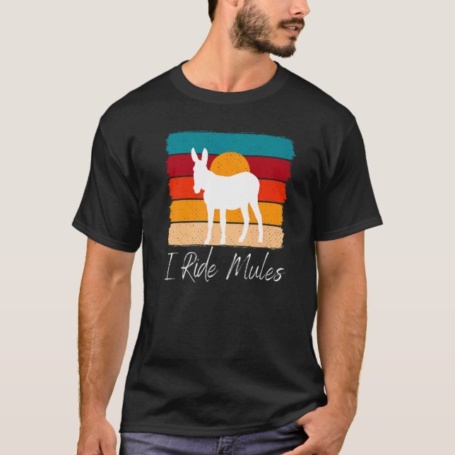 Camiseta Mule e Sunset I Ride Mules (Frente)