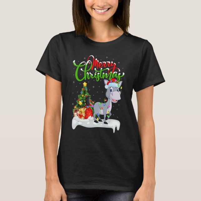 Camiseta Mule   Xmas Decorations Santa Mule Christmas (Frente)