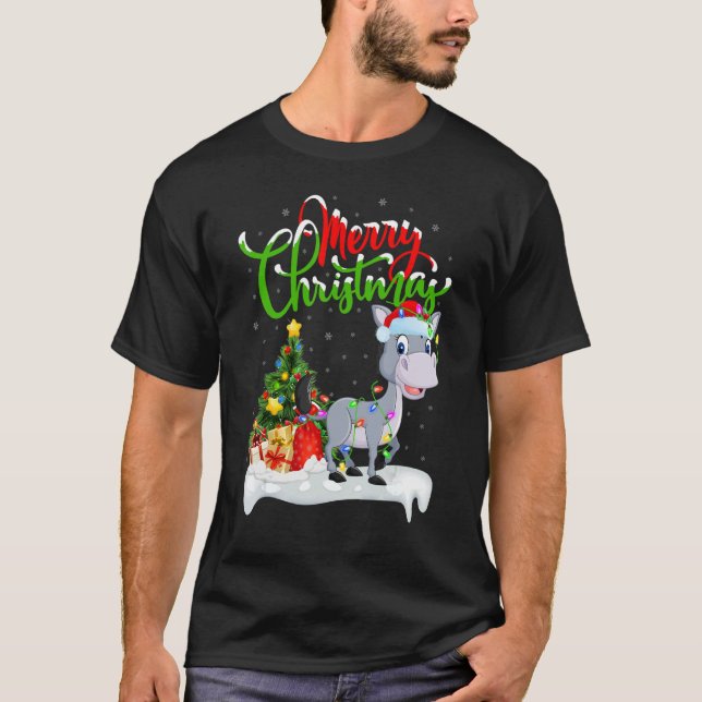 Camiseta Mule   Xmas Decorations Santa Mule Christmas (Frente)