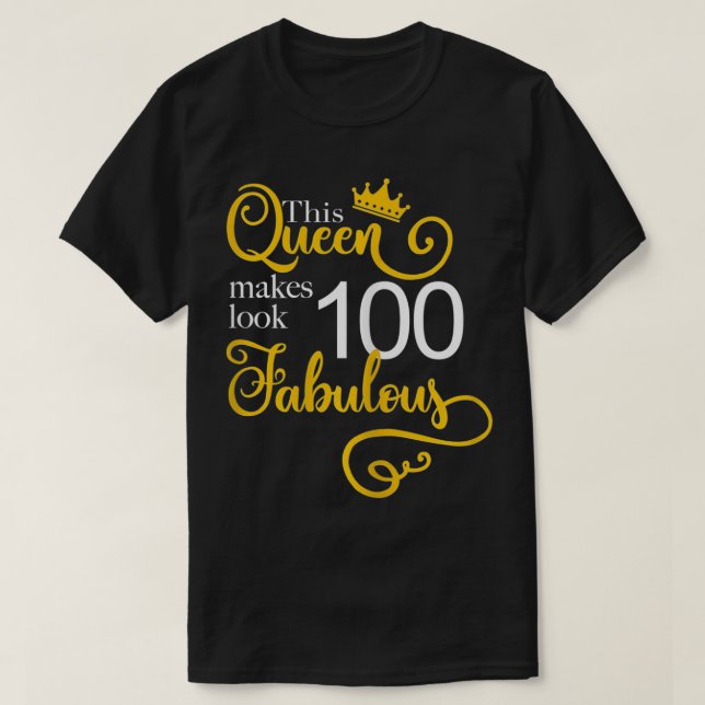 Camiseta Mulher 100ª Festa de aniversário dá ideias vovó 10 (Frente do Design)