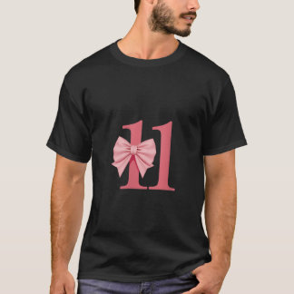 Camiseta Mulher 11 de Aniversário Rapariga Rosa Arco 11 Yea