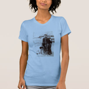Camiseta Mulher 1890 e seu cão de caça de Brittany