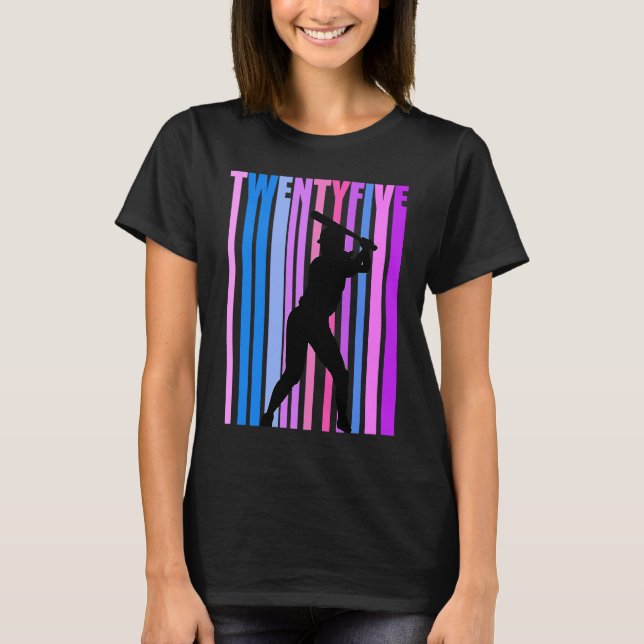 Camiseta Mulher 25 Baseball Birthday Sofball Girl (Frente)