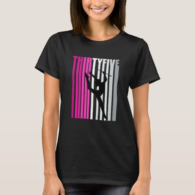 Camiseta Mulher 35ª ginástica Rítmica Aniversário Baton Twi (Frente)