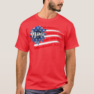 Camiseta Mulher 4º de julho Sunflower Mimi American Flag Pr