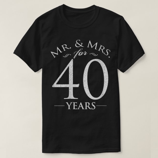 Camiseta Mulher 40º Aniversário de Casamento Sr. & Sra. Por (Frente do Design)