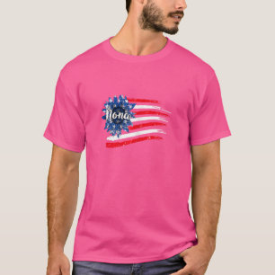 Camiseta Mulher 4 De Julho Girassol Bandeira Nona Americana