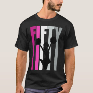 Camiseta Mulher 50th Cheerhead Birthday Cheerleader Quee