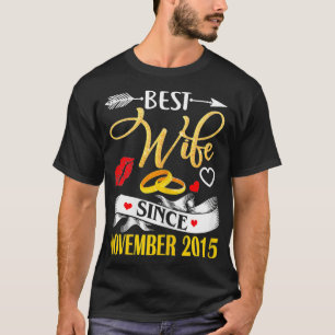 Camiseta Mulher 5 Casada Aniversário da Melhor Esposa Desde