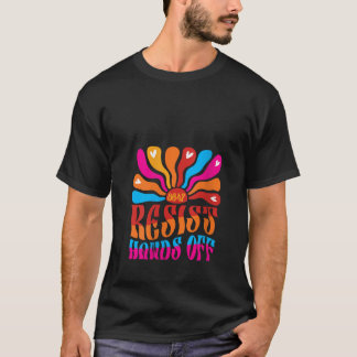Camiseta Mulher 8647 Resistir Às Mãos Das Flores Engraçadas