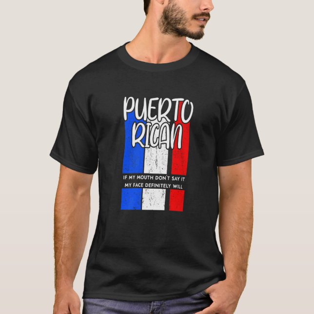 Camiseta Mulher Adulta Piada Sarcasm porto-riquenho (Frente)