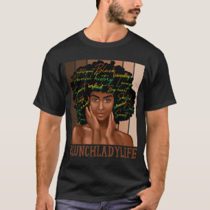 Camiseta Mulher Africana Almoçada História Negra Mensageira