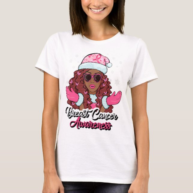 Camiseta Mulher africana da Consciência do Cancer da Mama A (Frente)