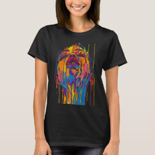 Camiseta Mulher Africana Legal Afro Cor Rosto Pintado Junet