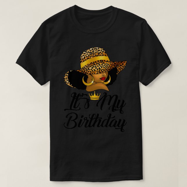Camiseta Mulher Afro-Americana É Minha Negra De Aniversário (Frente do Design)