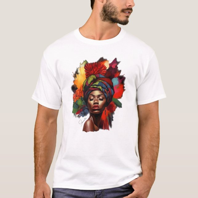 Camiseta Mulher afro-americana empoderada (Frente)