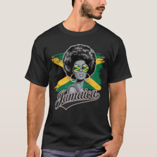 Camiseta Mulher Afro Carribean Jamaica Flag Island Vibe
