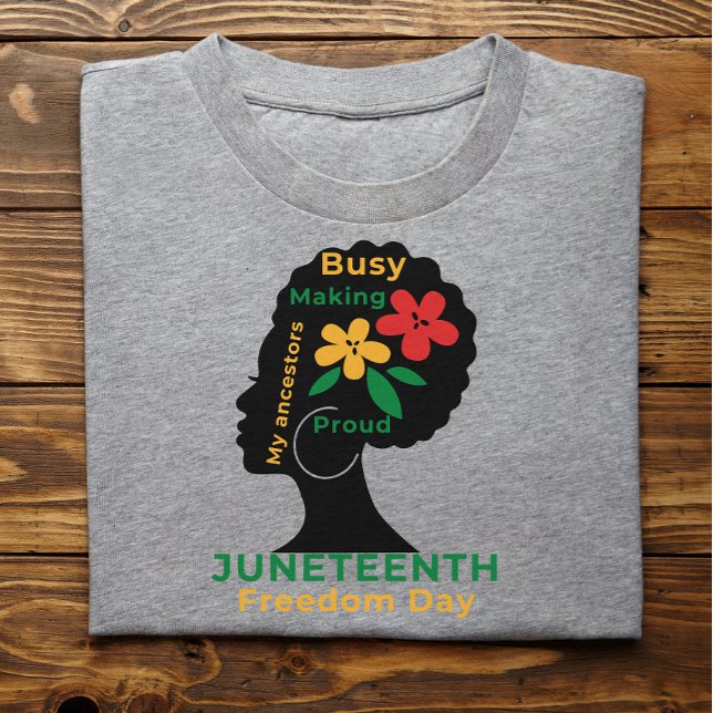 Camiseta Mulher afro com poder estético de Juneteenth  (Criador carregado)