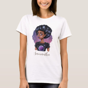 Camiseta Mulher Afro Elegante Estimulante
