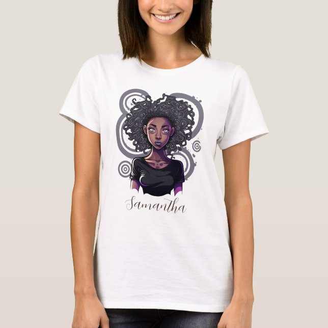 Camiseta Mulher Afro Mágica (Frente)