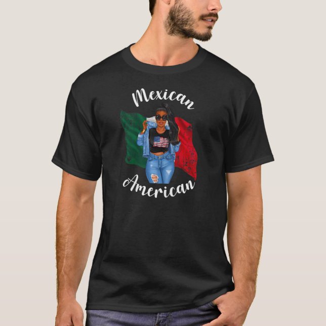 Camiseta Mulher Afro Meia-Americana Semana Africana Mulher  (Frente)