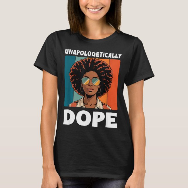 Camiseta Mulher Afro sem Desculpas Cores Retrô (Frente)