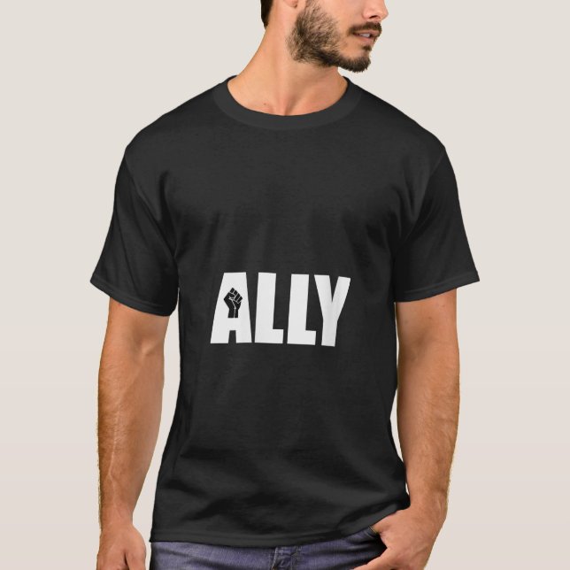 Camiseta Mulher Ally, BLM, Black Lives Matter Fist, BLM Fis (Frente)