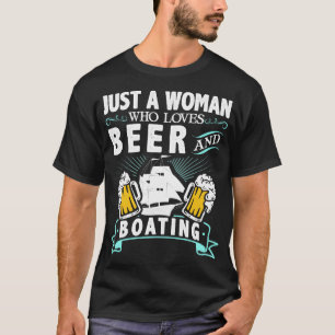 Camiseta Mulher ama Barco Marinheiro de Barco de Cerveja