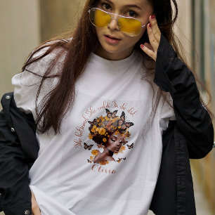 Camiseta Mulher americana africana Ela acreditava que poder