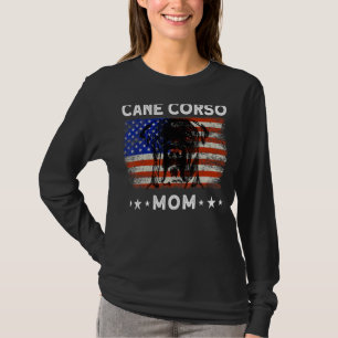 Camiseta Mulher Americana Cane Corso Mãe Cão - Bandeira Ame