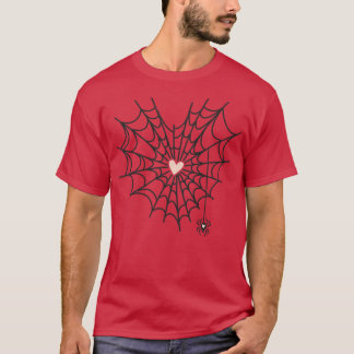 Camiseta Mulher: Aranha Cuta Web Cobweb Heart Halloween Ora