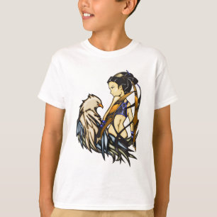 Camiseta Mulher asiática e Eagle do guerreiro