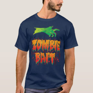 Camiseta Mulher assustada, design zombie do Halloween