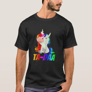 Camiseta Mulher AT DAA Centro-Dedo Arco-Íris Unicórnio