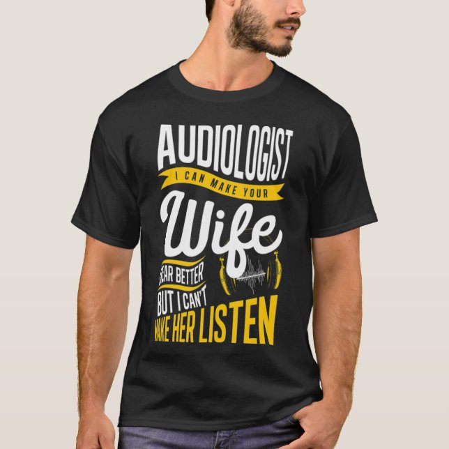 Camiseta Mulher Audiologista Médica de Audiologia legal  (Frente)
