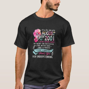 Camiseta Mulher August Girl 2001 aniversário de 21 anos 21