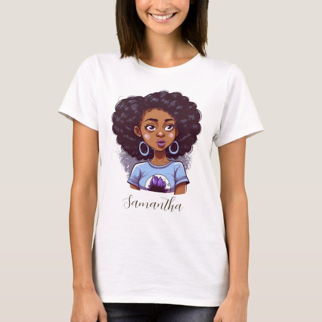 Camiseta Mulher Aula e Elegante Afro (Frente)