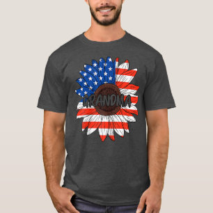 Camiseta Mulher Avó 4 de julho EUA Girassol