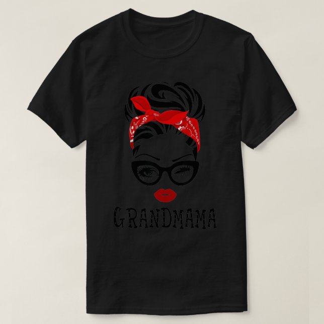 Camiseta Mulher AVÓ Piscar os olhos OVINA MULHER MULHER MUL (Frente do Design)