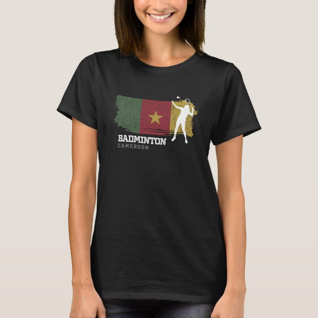 Camiseta Mulher Badminton Camarões Jogador de Jogos na Inte (Frente)