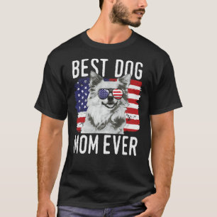 Camiseta Mulher: Bandeira Americana Melhor Cachorro Mãe Eve