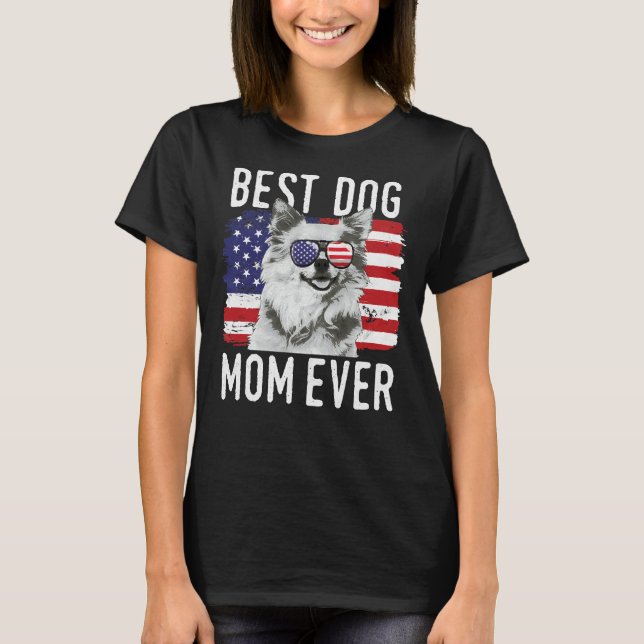 Camiseta Mulher: Bandeira Americana Melhor Cachorro Mãe Eve (Frente)