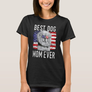 Camiseta Mulher: Bandeira Americana Melhor Cachorro Mãe Eve