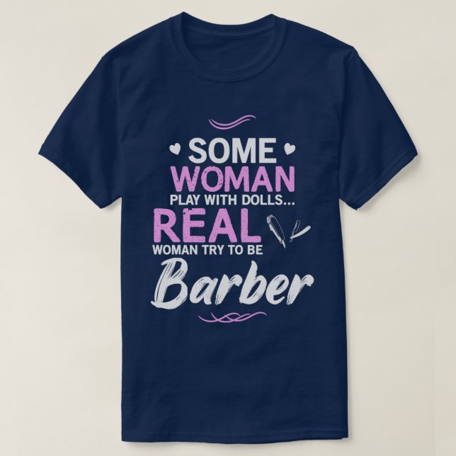 Camiseta Mulher Barber Engraçada Design Para Presente (Frente do Design)