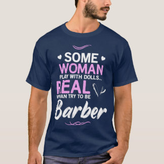Camiseta Mulher Barber Engraçada Design Para Presente