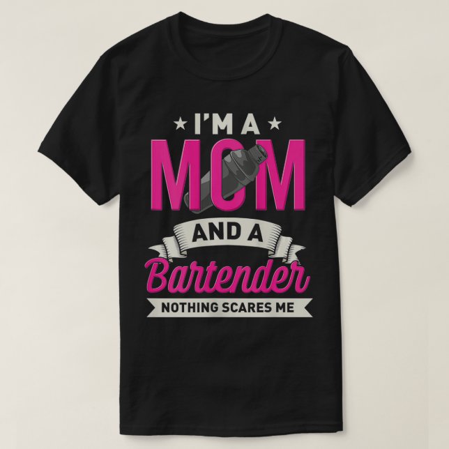Camiseta Mulher Bartender mãe presente engraçado para barbe (Frente do Design)