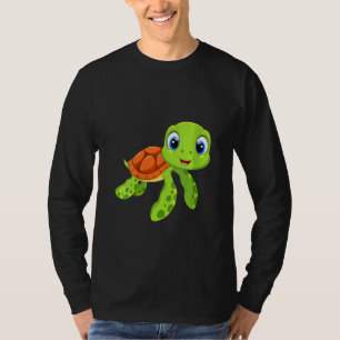 Camiseta Mulher, Bebê, Tartaruga do Mar Feliz