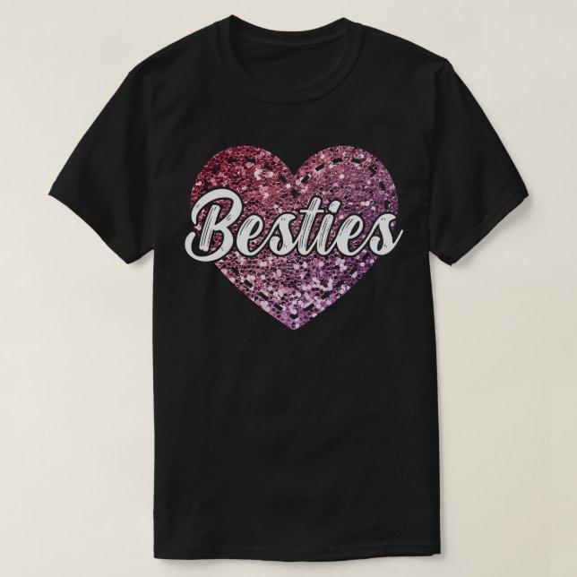 Camiseta Mulher Besties Melhor Amiga para Amizade Nunca (Frente do Design)